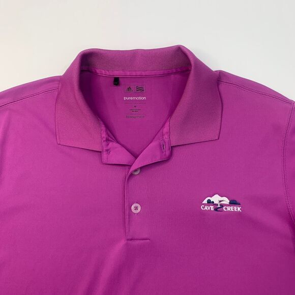 Adidas Shirt Mens M Medium Hot Pink Puremotion Cave Creek Golf Course Polo - Picture 3 of 11